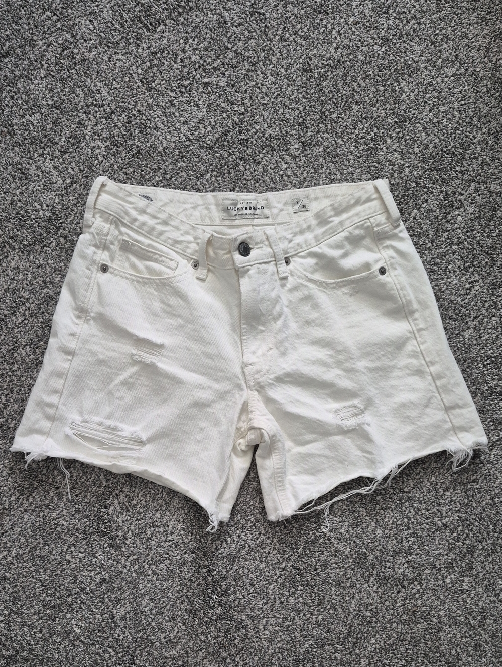 Lucky Brand High-Rise White Denim Women’s Shorts Size 2